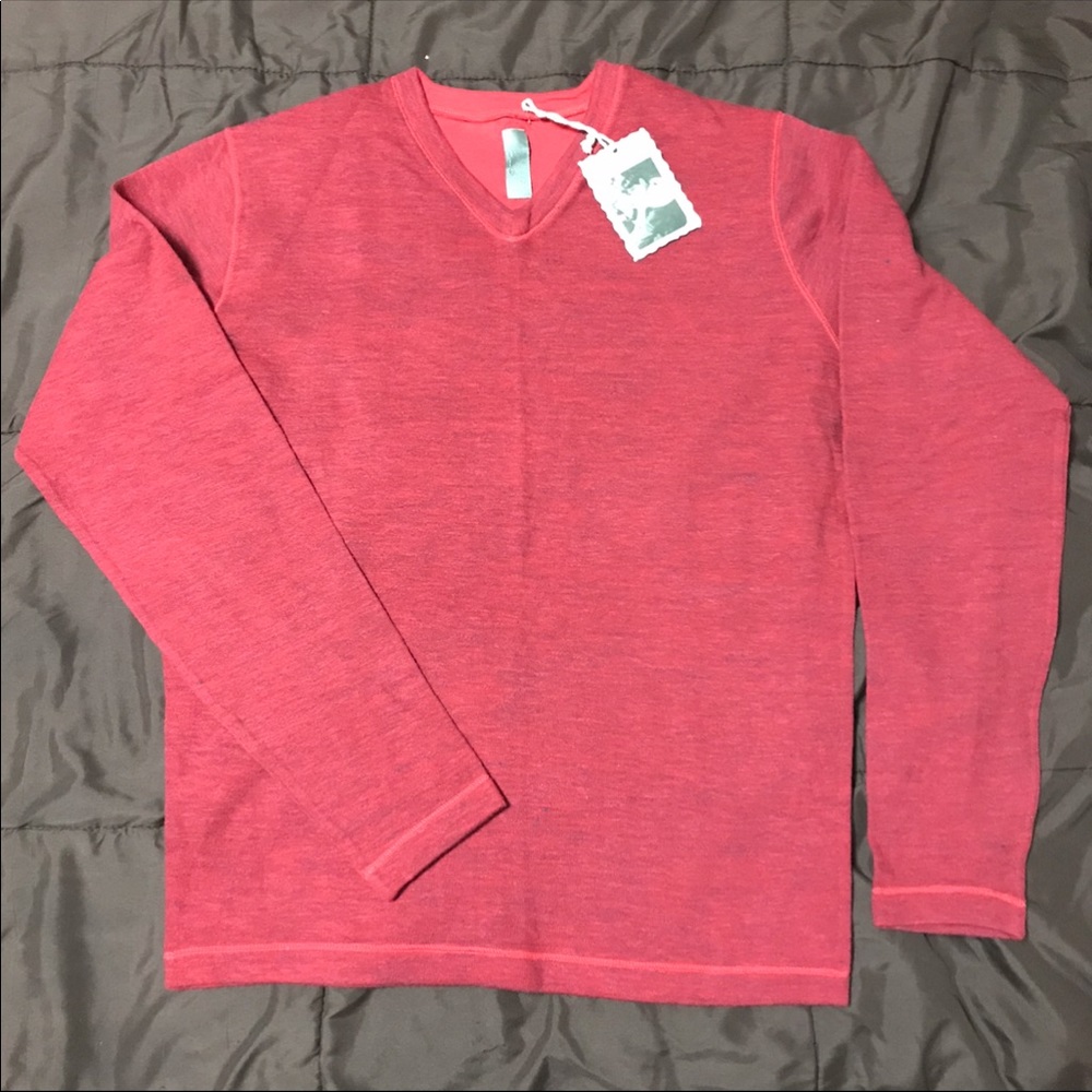 Lenor Romano Red Men's V-Neck Light Sweater
